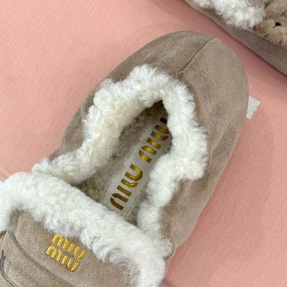 M1um1u Ruches suede loafers