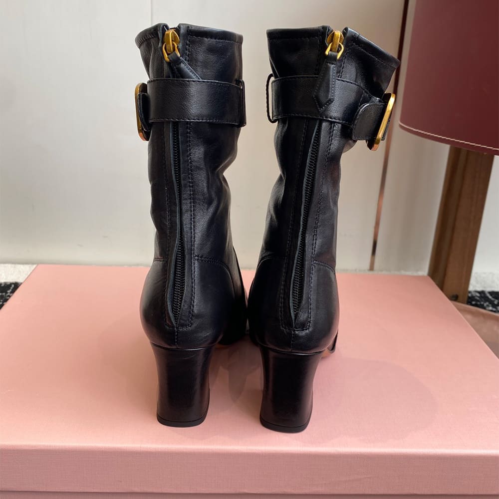 M1um1u Nappa leather booties