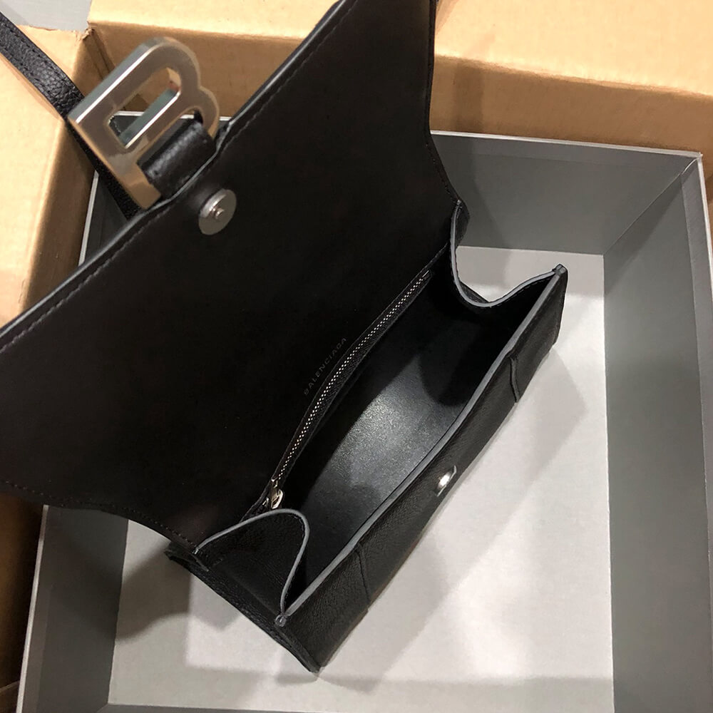 Ba1en*iaga Leather Black Small Hourglass Bag(HIGH-END GRADE)