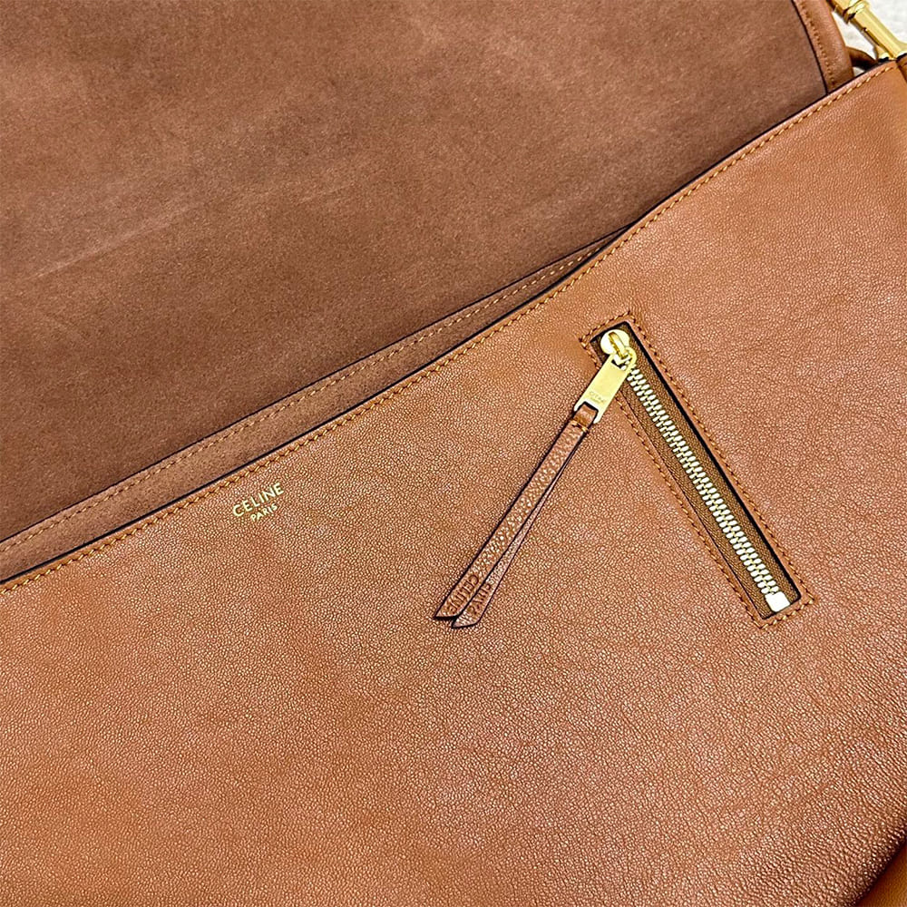 Ce1i*e HALFMOON SOFT TRIOMPHE BAG IN S*pPLE SHINY LAMBSKIN(HIGH-END GRADE)