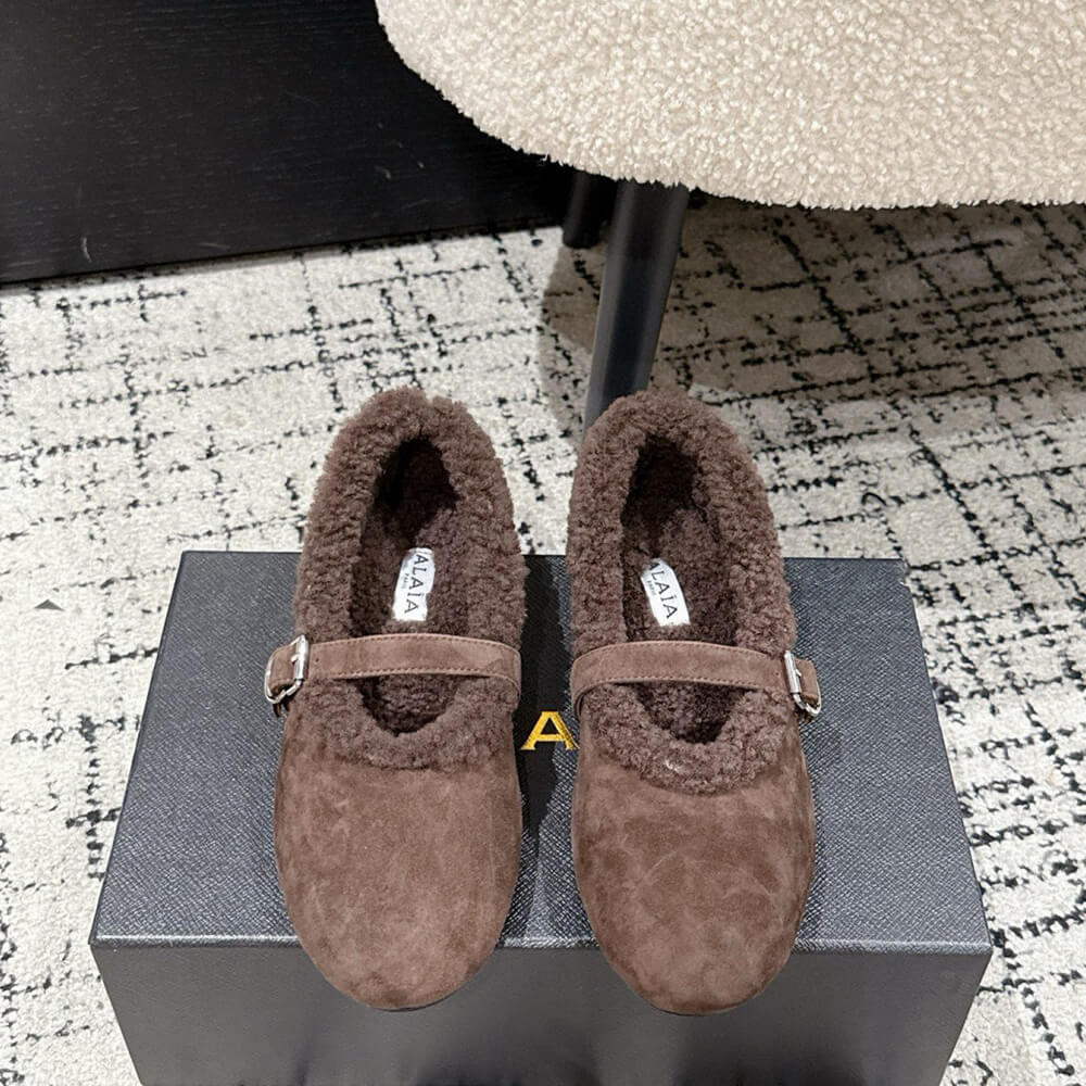 A1a1a shearling ballet flats
