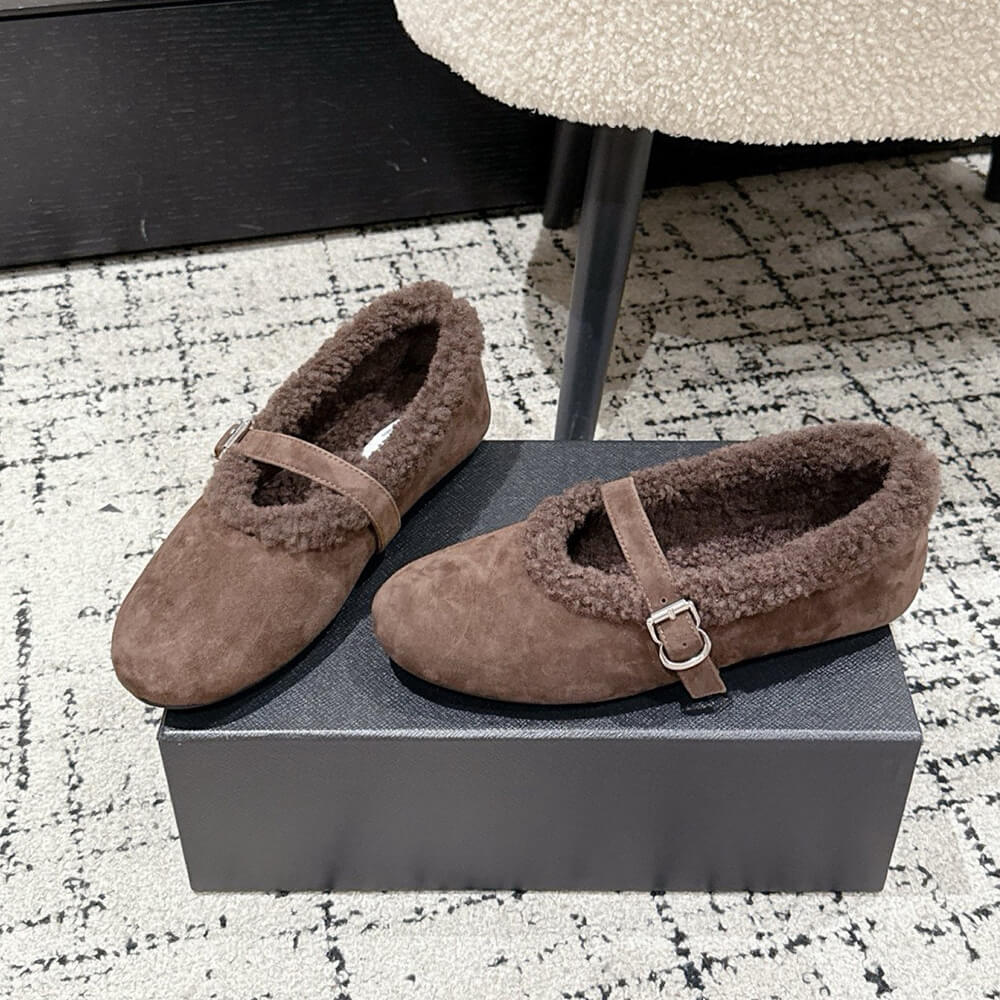 A1a1a shearling ballet flats