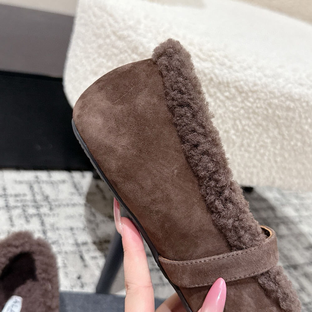 A1a1a shearling ballet flats