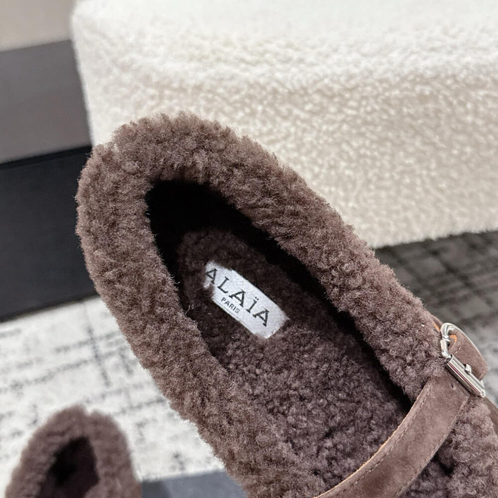 A1a1a shearling ballet flats