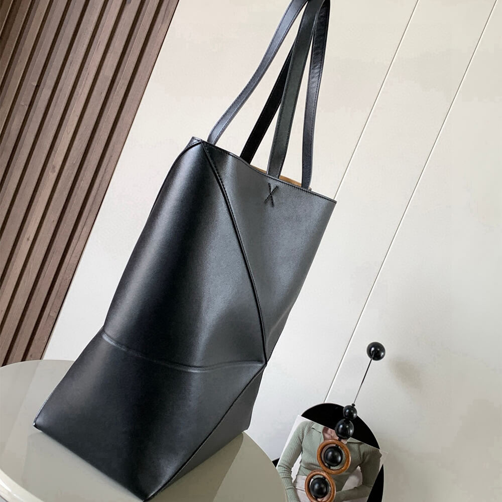 L0ew* XL Puzzle Fold tote in shiny calfskin(HIGH-END GRADE)