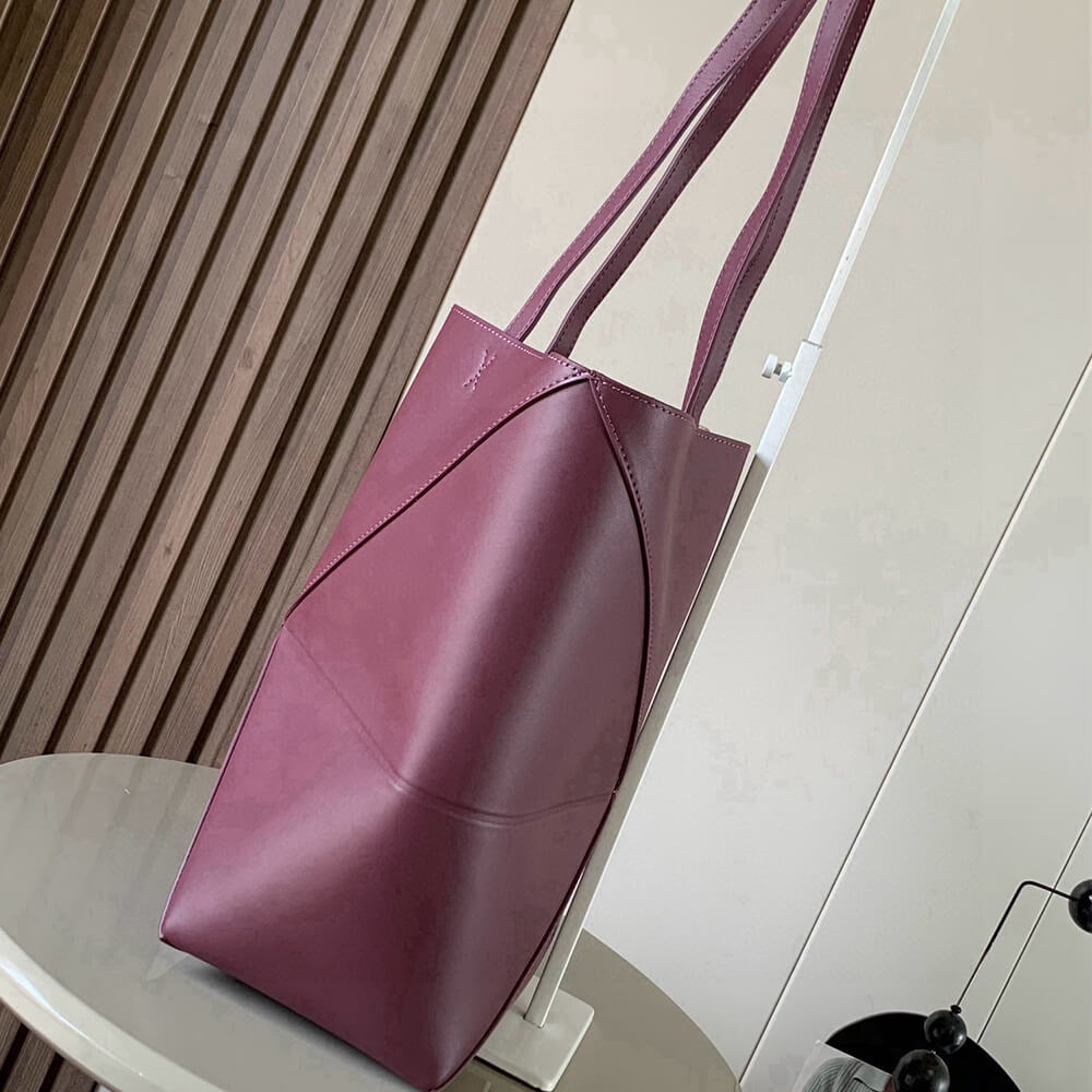 L0ew* Medium Puzzle Fold tote in shiny calfskin(HIGH-END GRADE)