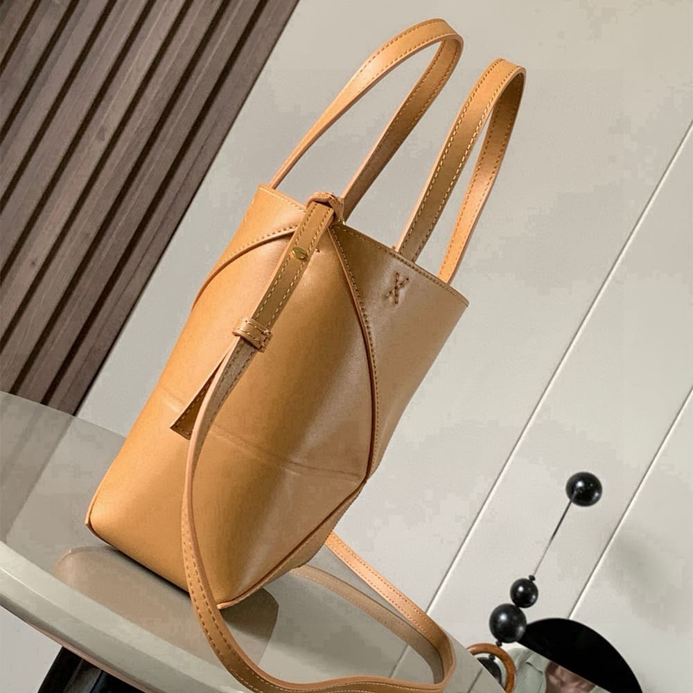 L0ew* Mini Puzzle Fold tote in shiny calfskin(HIGH-END GRADE)