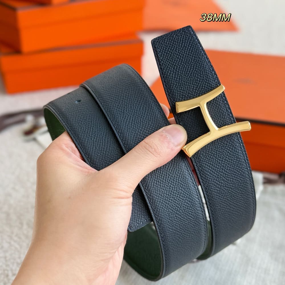 H**me5 Script belt buckle & Reversible leather strap 38 mm