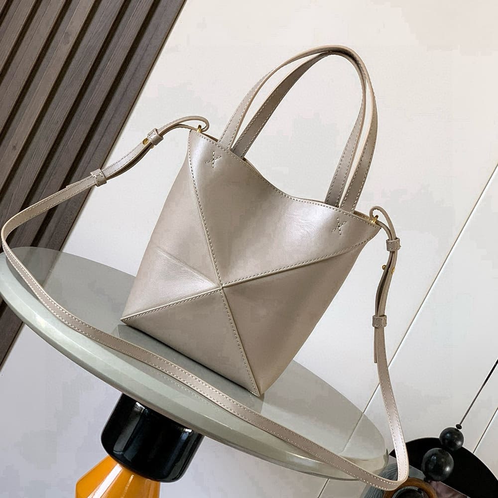 L0ew* Mini Puzzle Fold tote in shiny calfskin(HIGH-END GRADE)