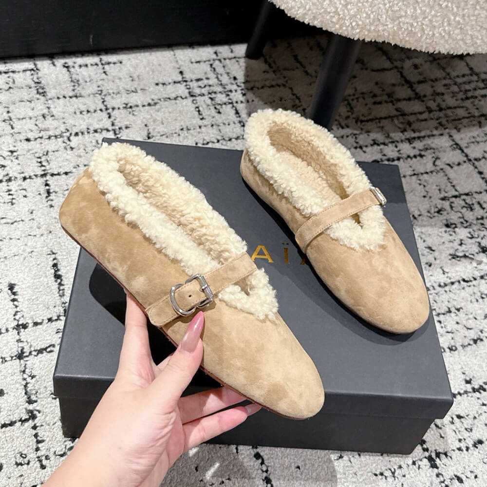 A1a1a shearling ballet flats