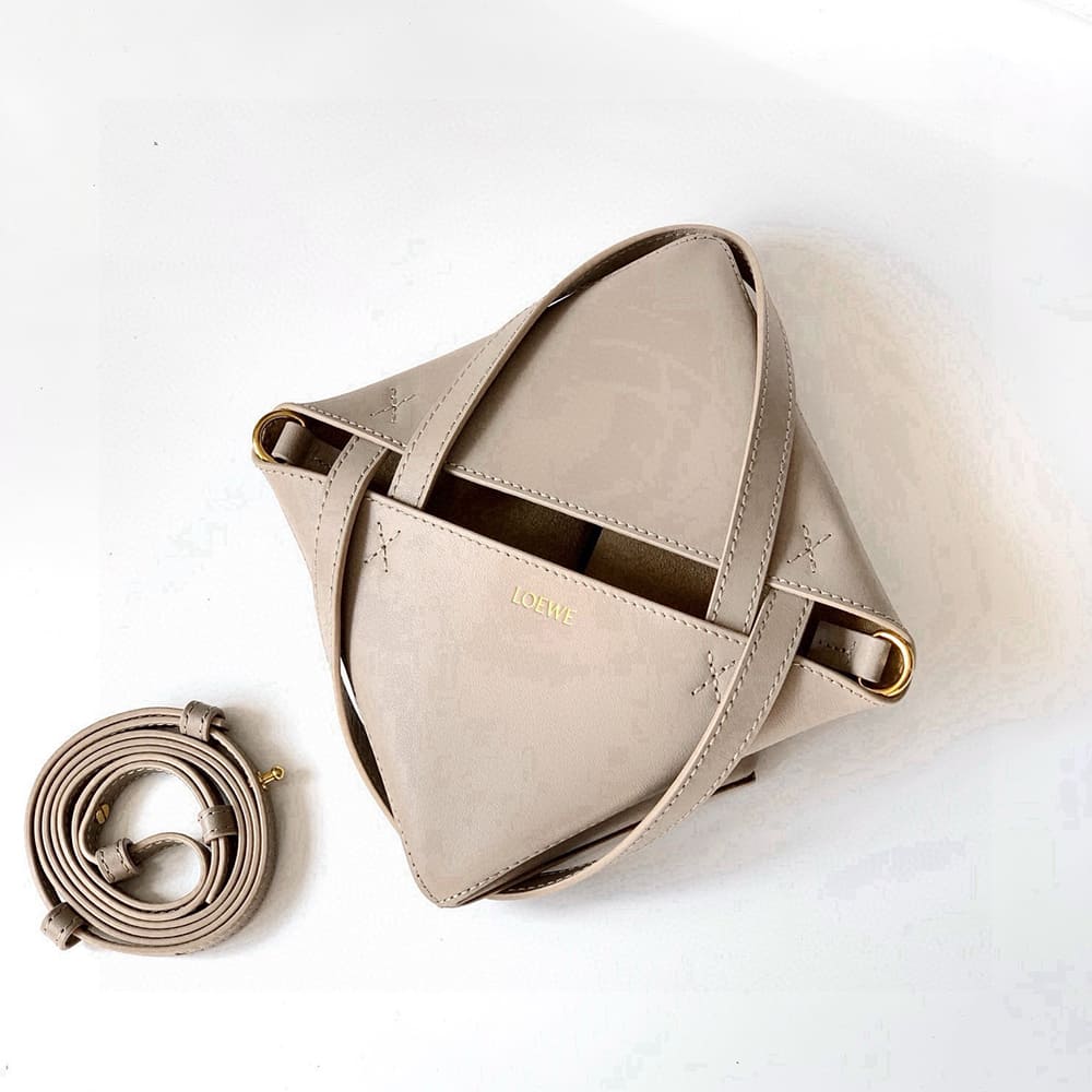 L0ew* Mini Puzzle Fold tote in shiny calfskin(HIGH-END GRADE)