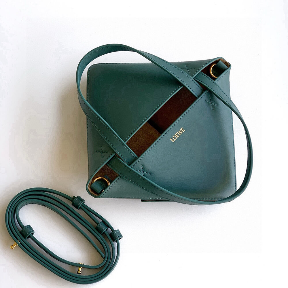 L0ew* Mini Puzzle Fold tote in shiny calfskin(HIGH-END GRADE)