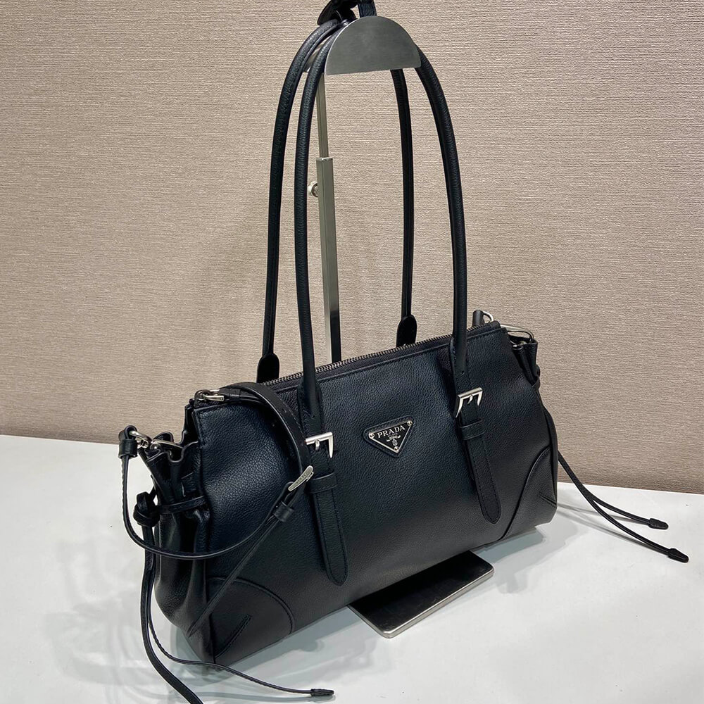 Pra*a Bonnie medium antiqued leather tote bag(HIGH-END GRADE)