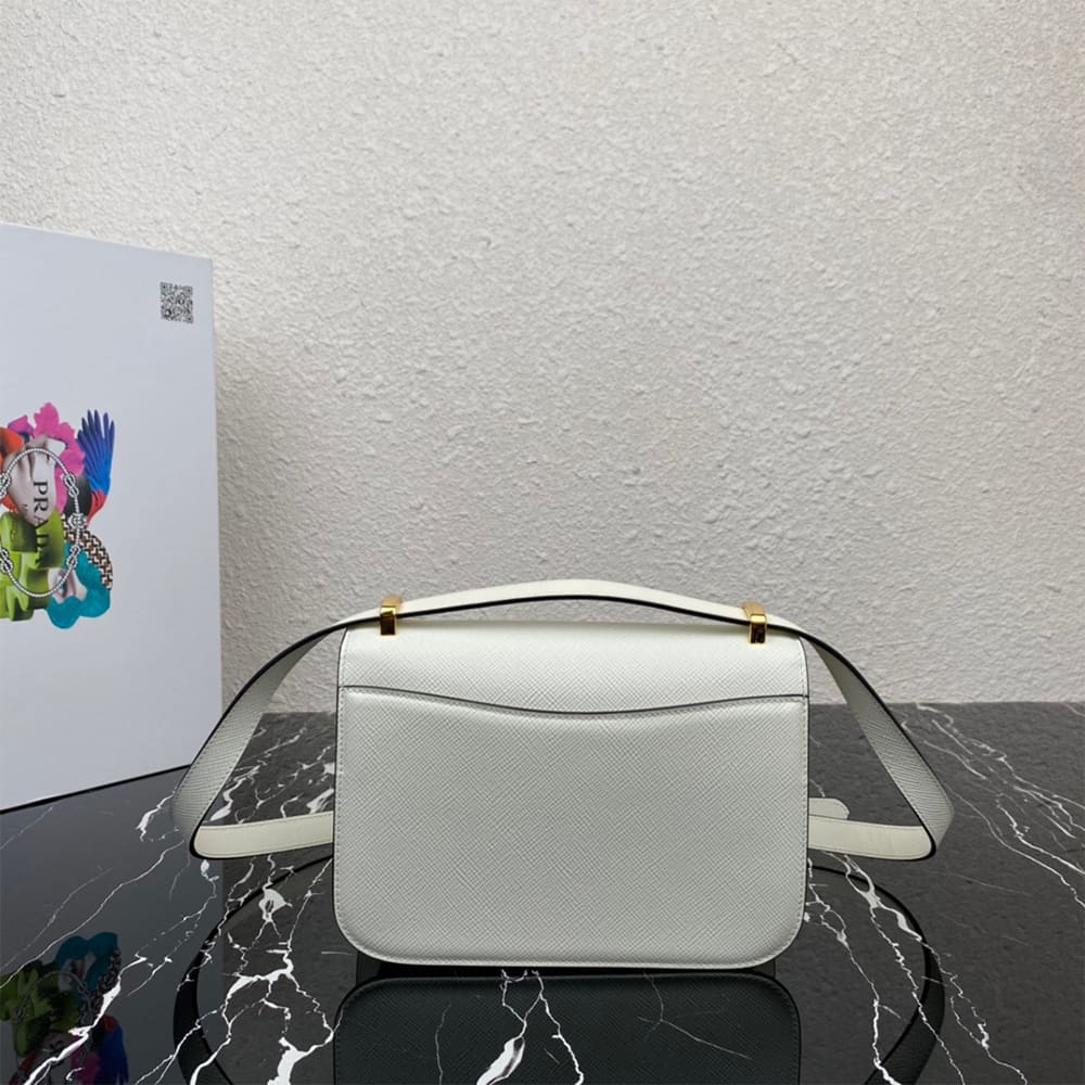 Pra*a Saffiano leather flap shoulder bag(HIGH-END GRADE)