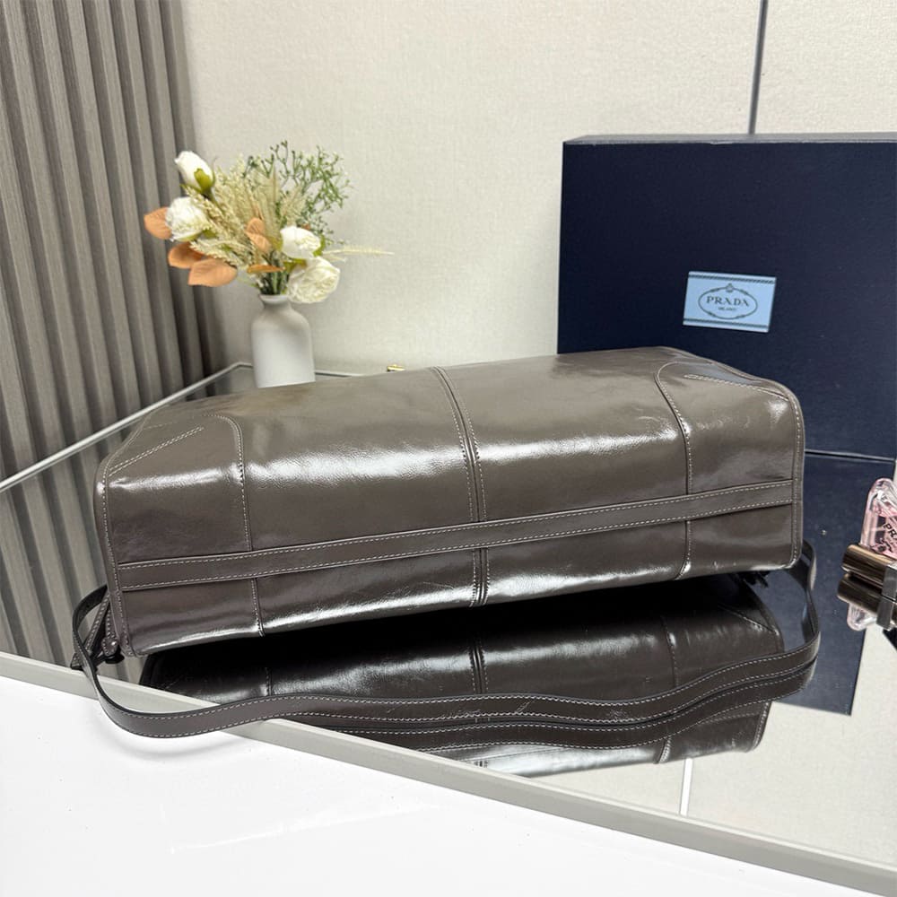 Pra*a Bonnie extra-large leather handbag(HIGH-END GRADE)
