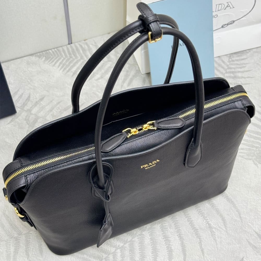 Pra*a Large leather tote bag(HIGH-END GRADE)