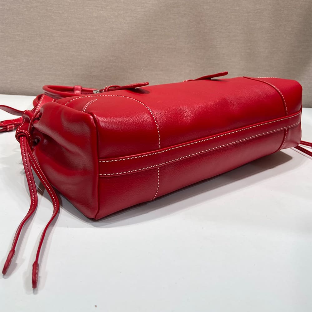 Pra*a Bonnie medium antiqued leather tote bag(HIGH-END GRADE)
