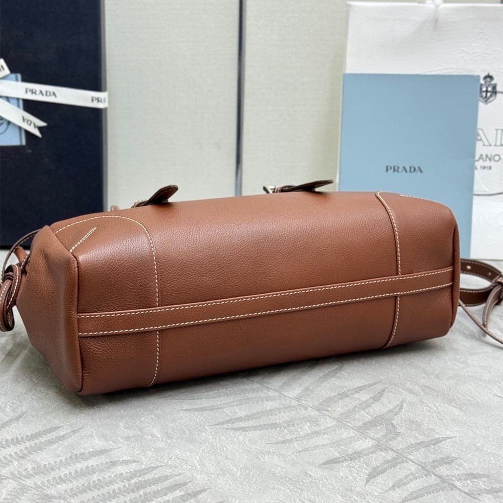 Pra*a Bonnie medium antiqued leather tote bag(HIGH-END GRADE)