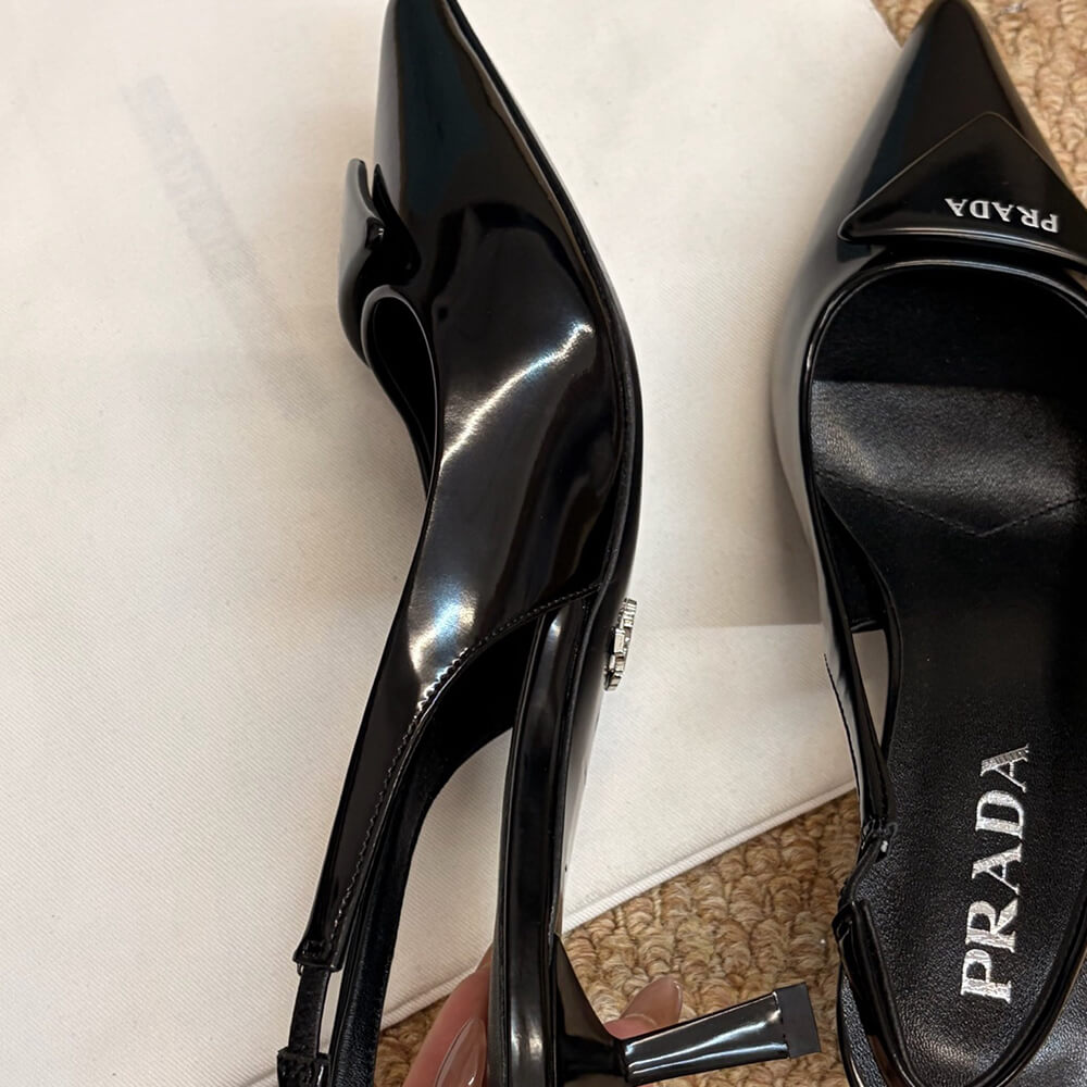 Pra*a Patent leather slingback pumps