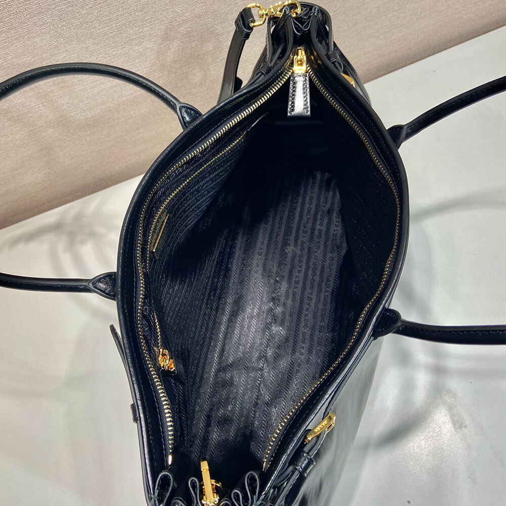 Pra*a Bonnie extra-large leather handbag(HIGH-END GRADE)