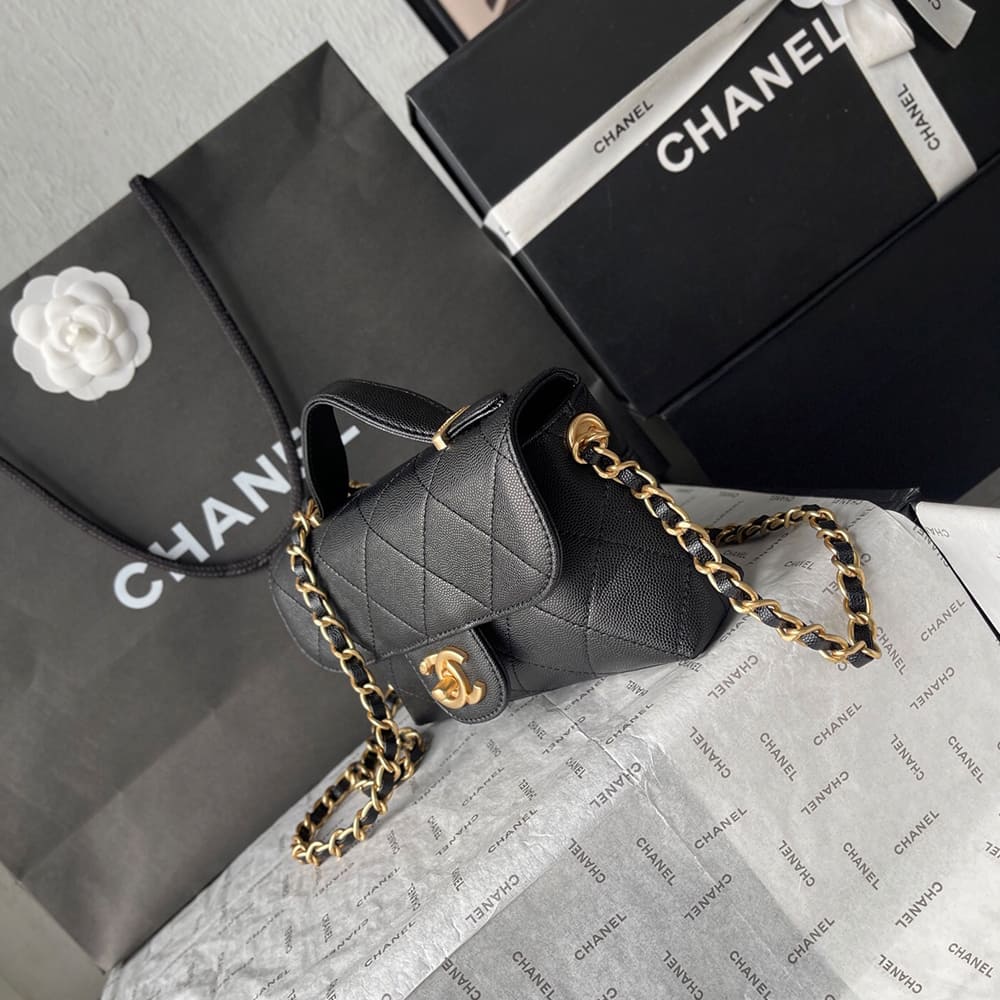 Ch**el Mini Flap with top handle(HIGH-END GRADE)