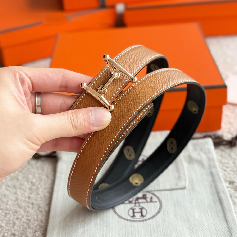 H**me5 Mors H buckle & H**me5 sur Mer reversible leather strap 24 mm