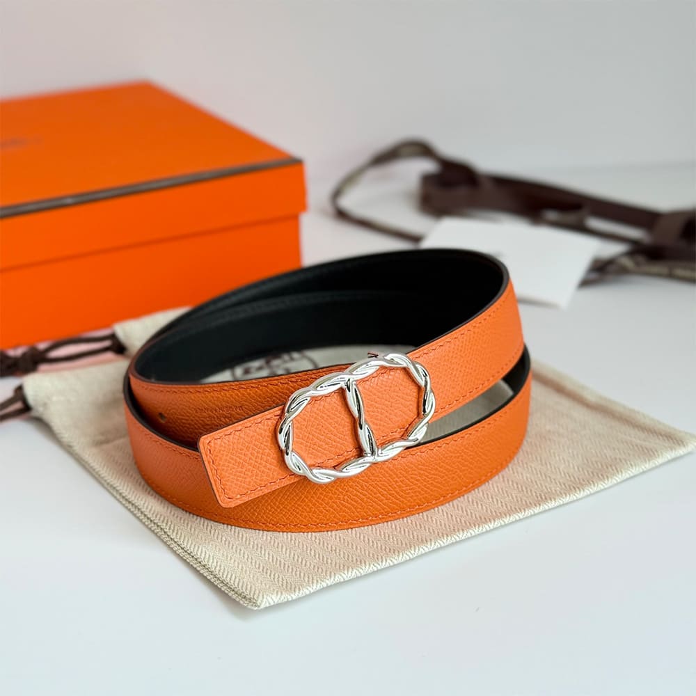 H**me5 Twisted Link & Leather Reversible Belt Buckle 24 mm