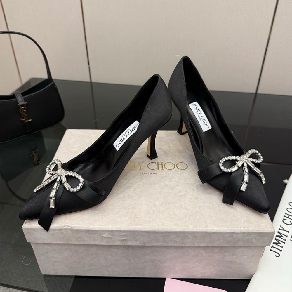 J1m*y Ch00 Crystal-Embellished Satin Pumps (EU SIZE 35-43)