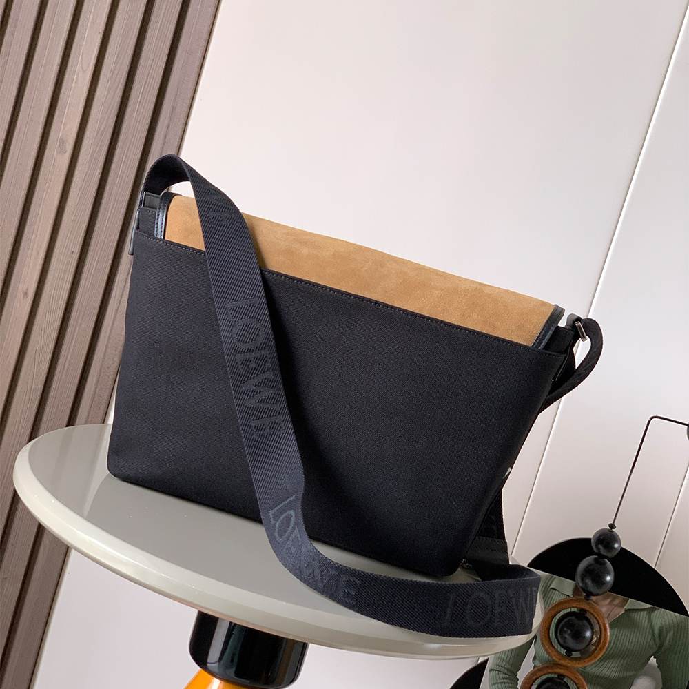L0ew* Medium Flex messenger in canvas and suede(HIGH-END GRADE)