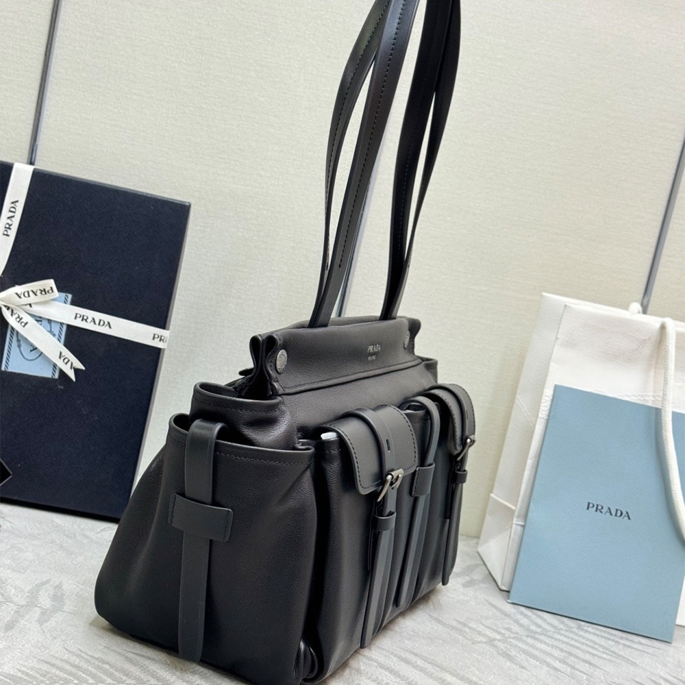 Pra*a Route large leather tote bag(HIGH-END GRADE)