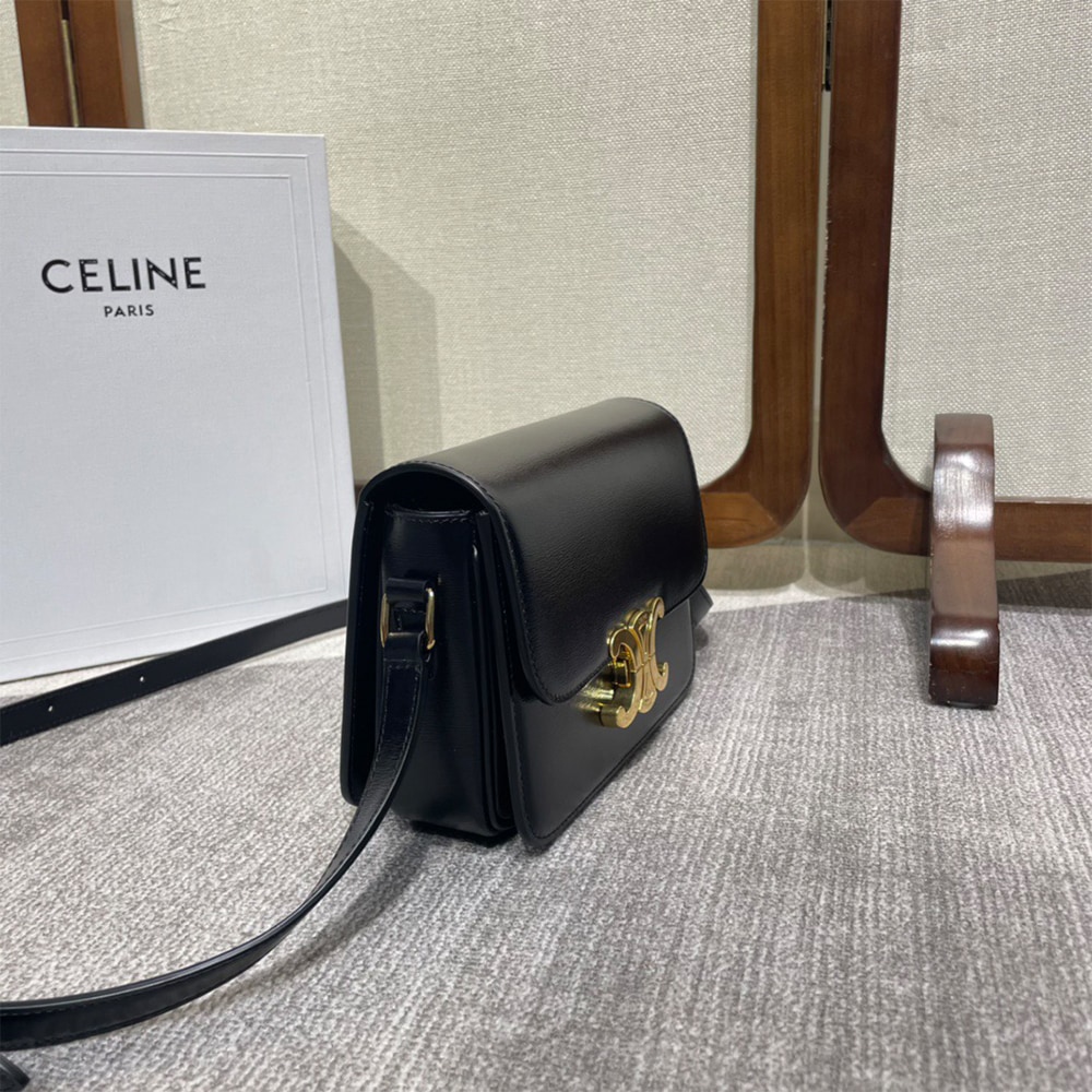 Ce1i*e TEEN TRIOMPHE BAG IN shiny calfskin(HIGH-END GRADE)