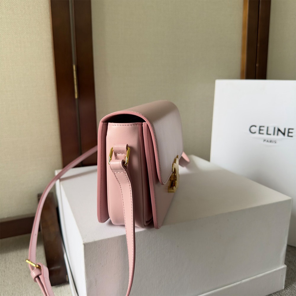 Ce1i*e TEEN TRIOMPHE BAG IN shiny calfskin(HIGH-END GRADE)