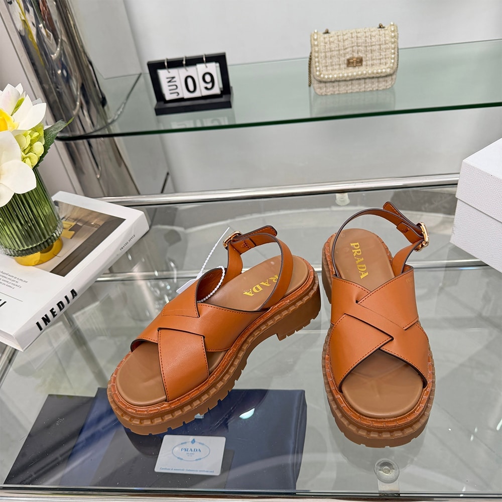 Pra*a Crisscross Leather Sandals (EU SIZE 35-42)