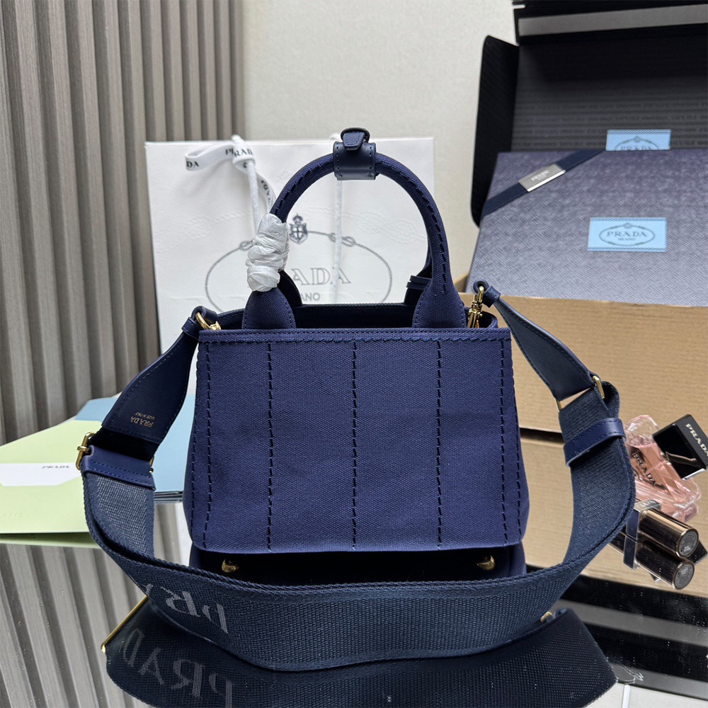 Pra*a Jardiniere mini cotton canvas handbag(HIGH-END GRADE)