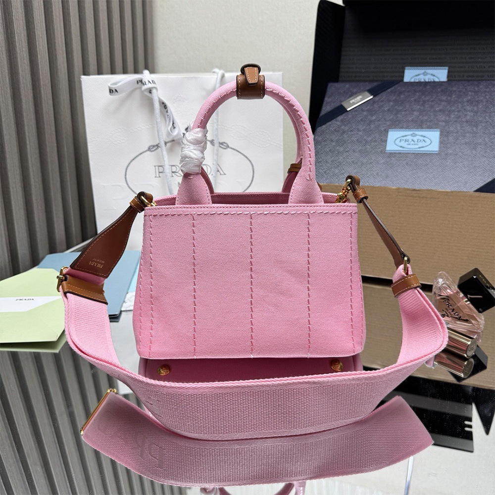 Pra*a Jardiniere mini cotton canvas handbag(HIGH-END GRADE)