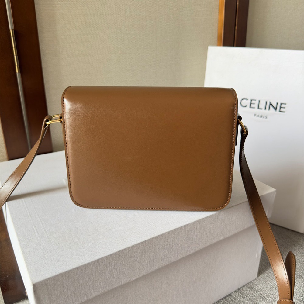 Ce1i*e TEEN TRIOMPHE BAG IN shiny calfskin(HIGH-END GRADE)