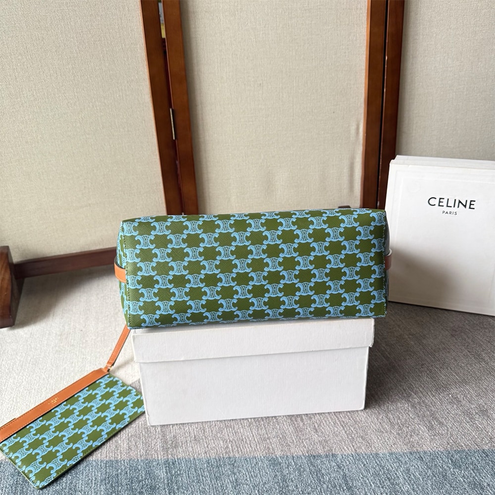 Ce1i*e SOFT SHOPPER BAG IN TRIOMPHE CANVAS AND CALFSKIN(HIGH-END GRADE)