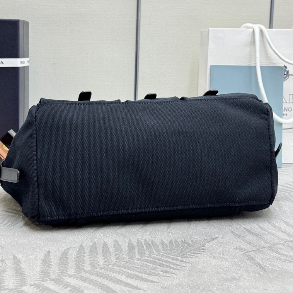 Pra*a Route large canvas and leather tote bag(HIGH-END GRADE)