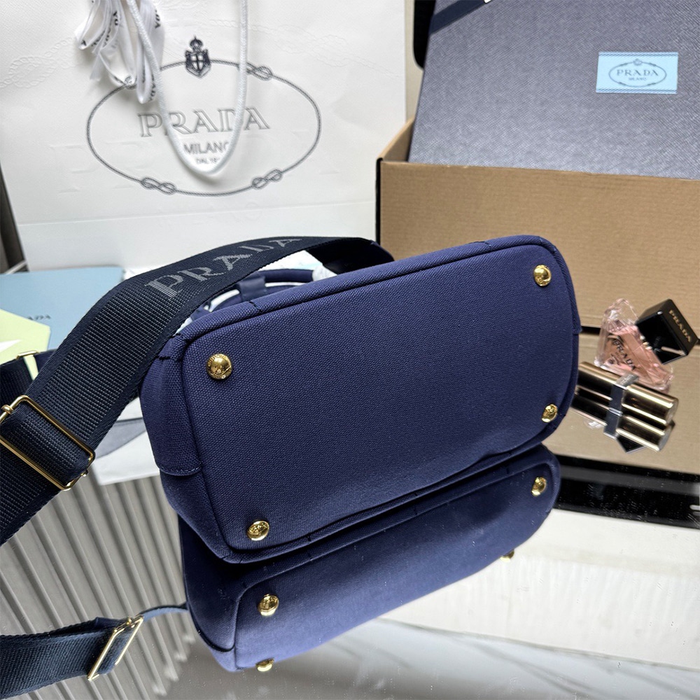 Pra*a Jardiniere small cotton canvas bag(HIGH-END GRADE)