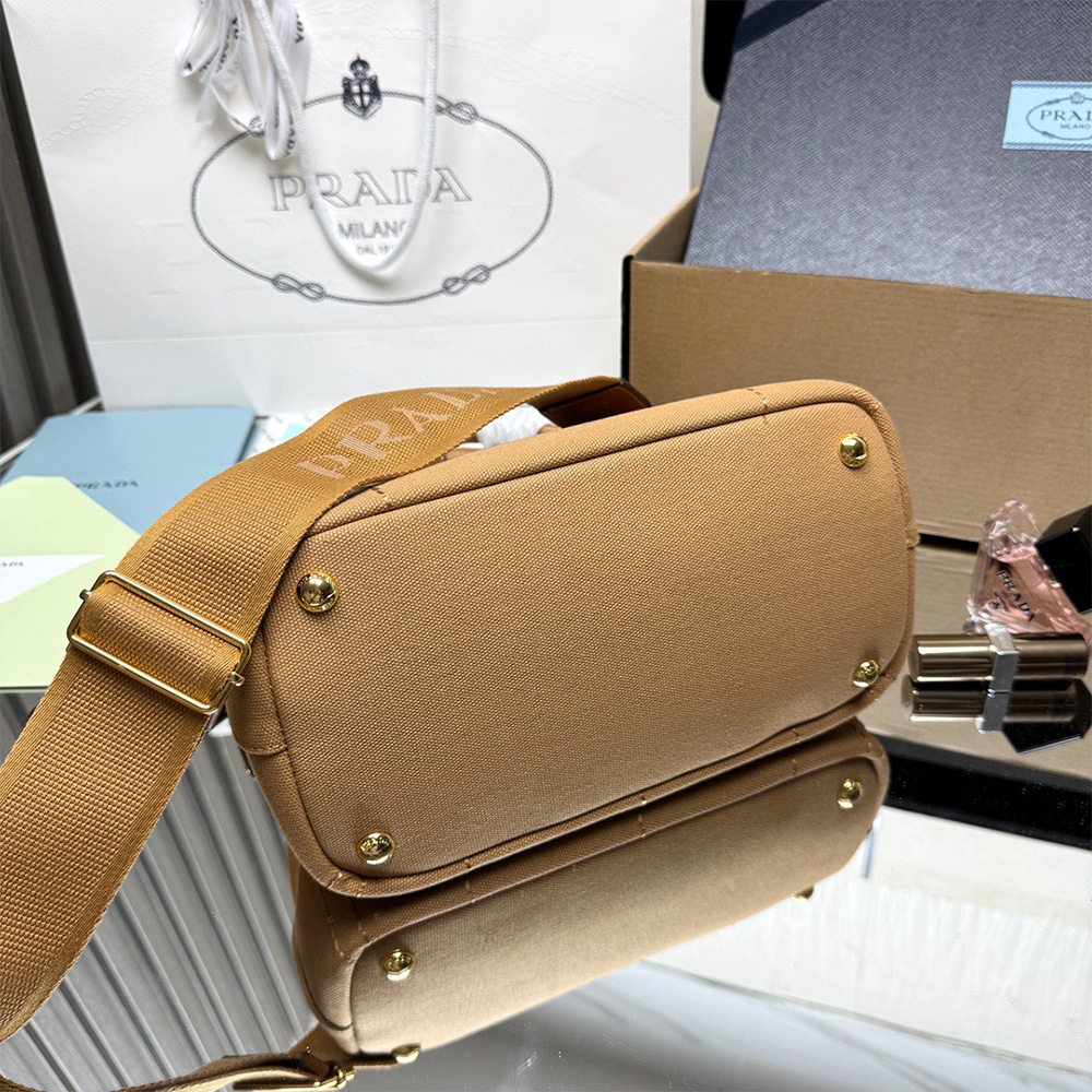 Pra*a Jardiniere small cotton canvas bag(HIGH-END GRADE)