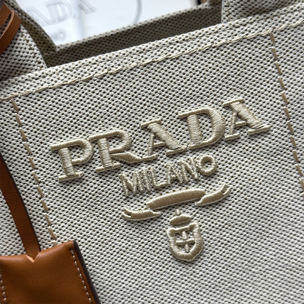 Pra*a Jardiniere mini cotton canvas handbag(HIGH-END GRADE)