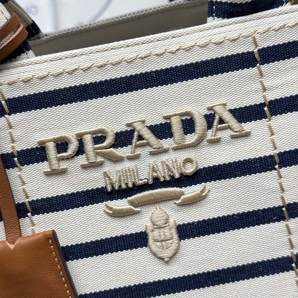 Pra*a Jardiniere mini cotton canvas handbag(HIGH-END GRADE)