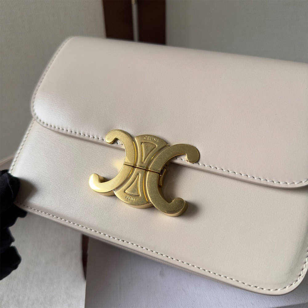 Ce1i*e TEEN TRIOMPHE BAG IN shiny calfskin(HIGH-END GRADE)