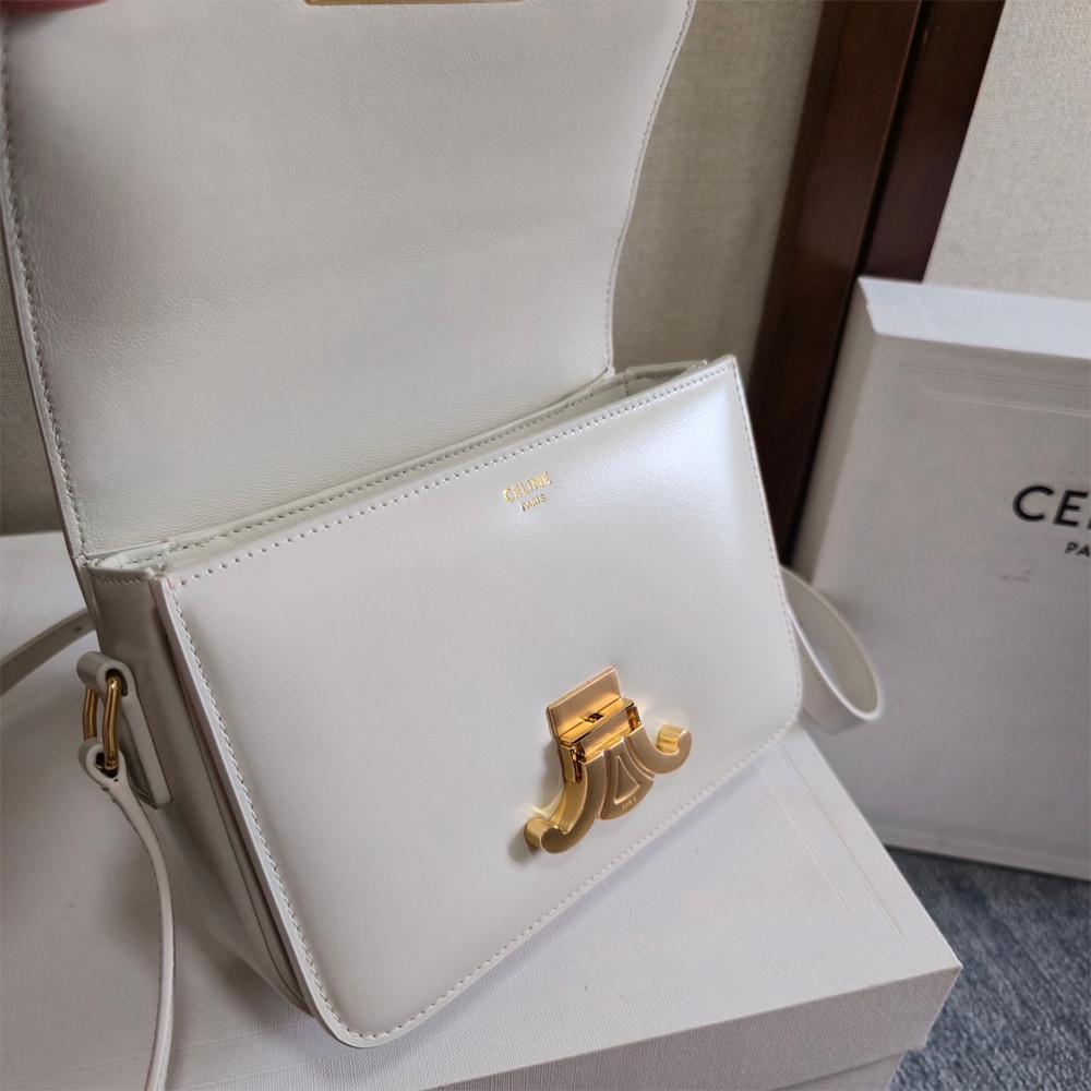 Ce1i*e TEEN TRIOMPHE BAG IN shiny calfskin(HIGH-END GRADE)