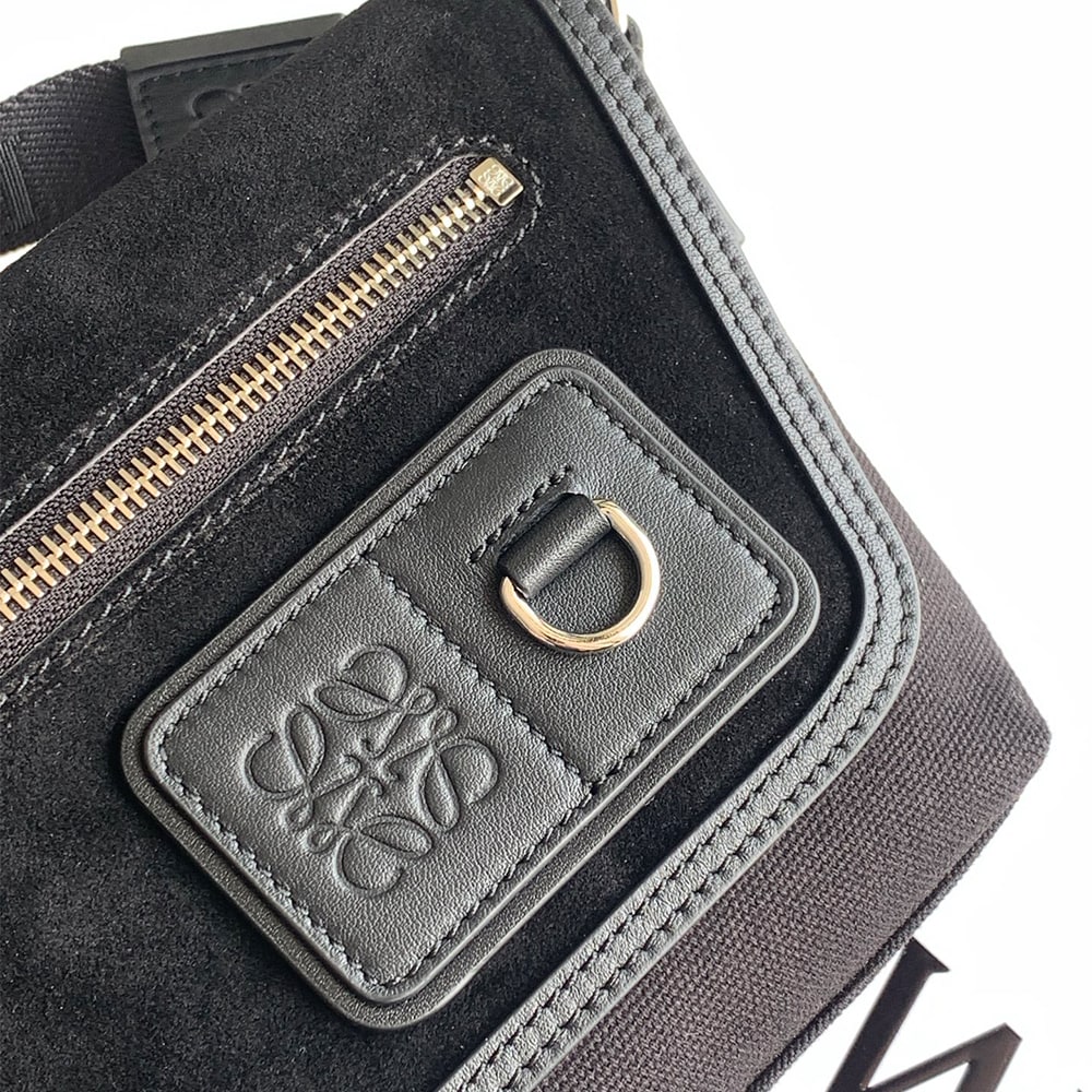 L0ew* Mini Flex messenger in canvas and suede (HIGH-END GRADE)