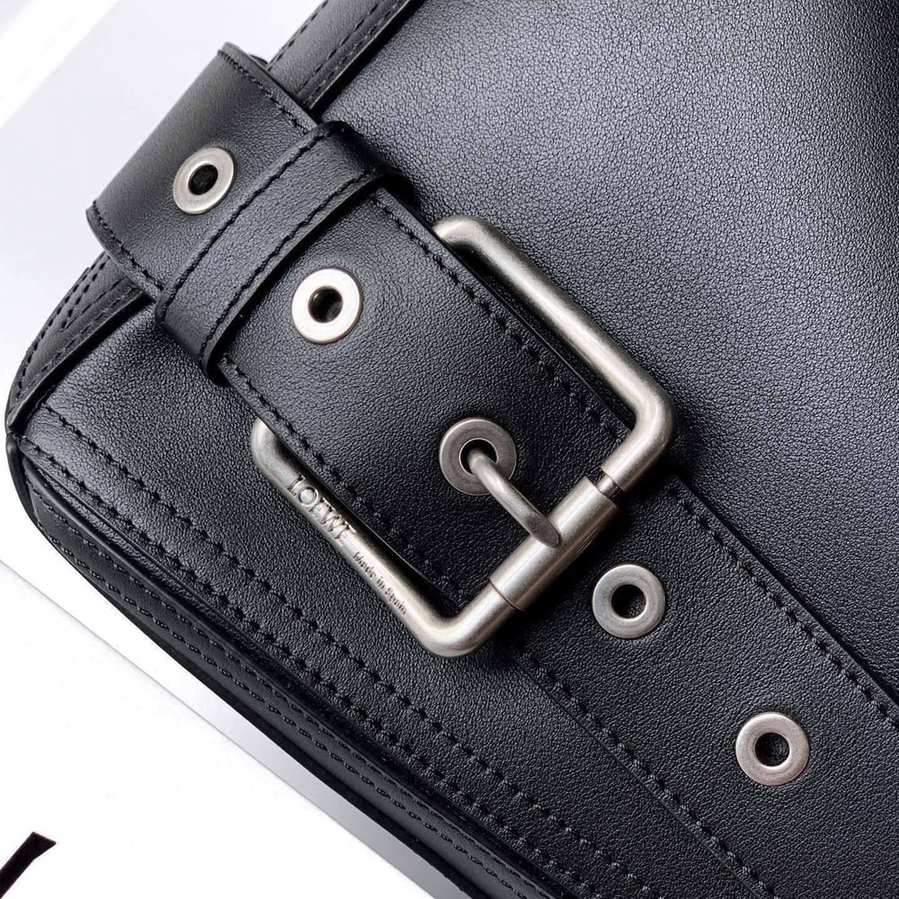 L0ew* Large Puzzle Biker bag in shiny calfskin (HIGH-END GRADE)