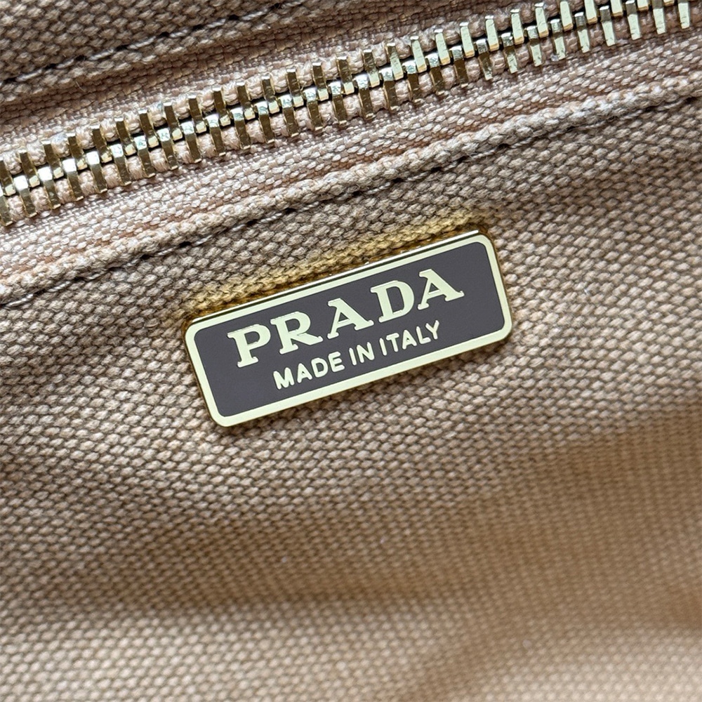 Pra*a Jardiniere mini cotton canvas handbag(HIGH-END GRADE)