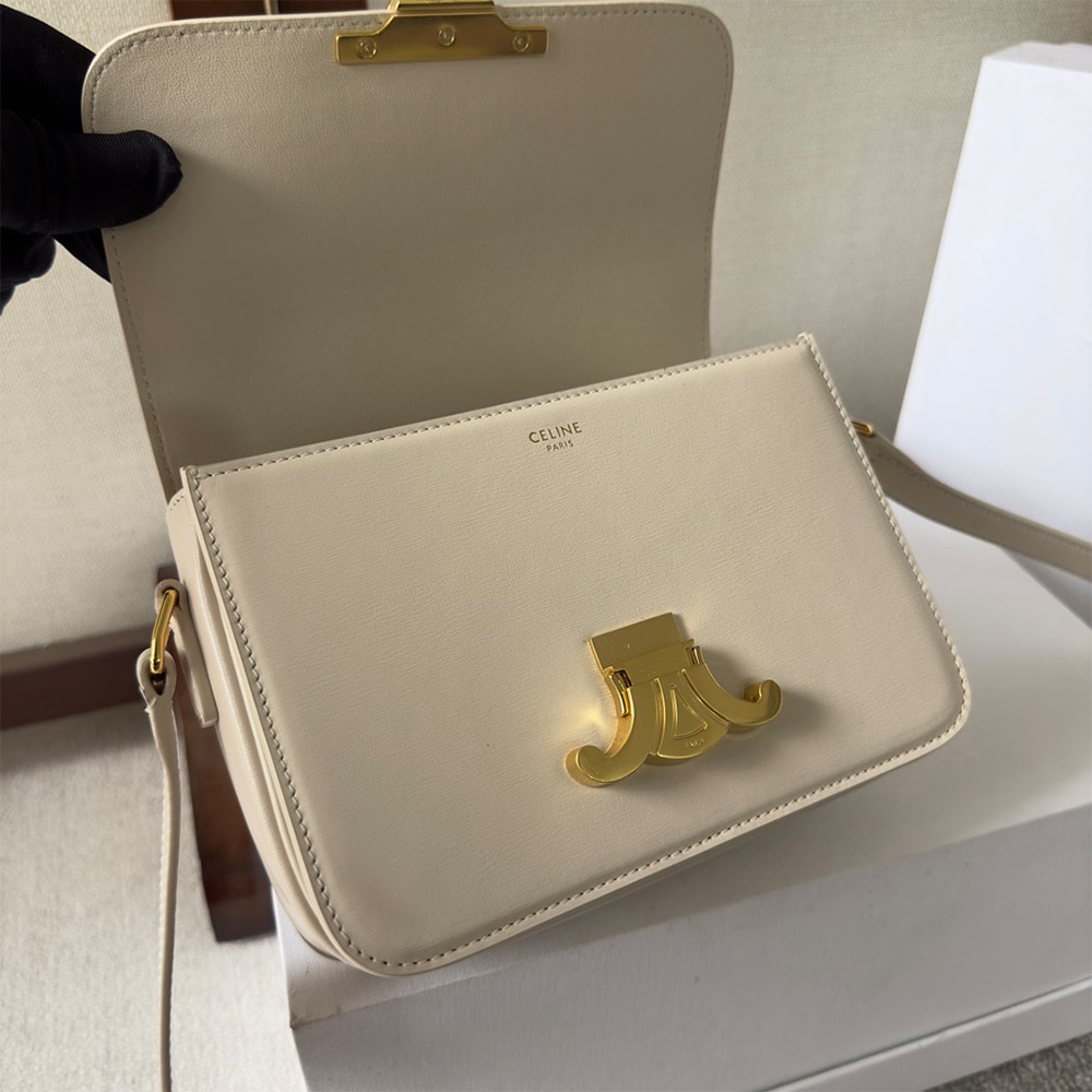 Ce1i*e TEEN TRIOMPHE BAG IN shiny calfskin(HIGH-END GRADE)