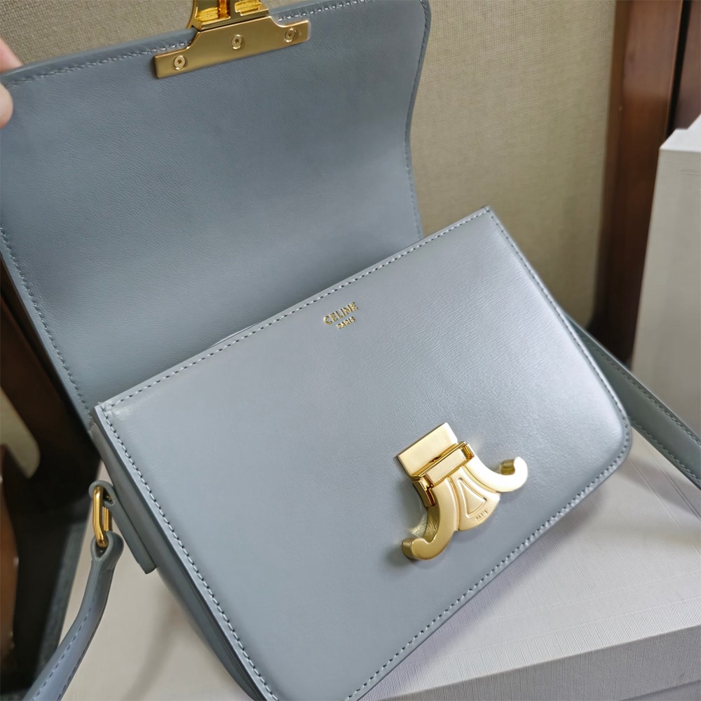 Ce1i*e TEEN TRIOMPHE BAG IN shiny calfskin(HIGH-END GRADE)
