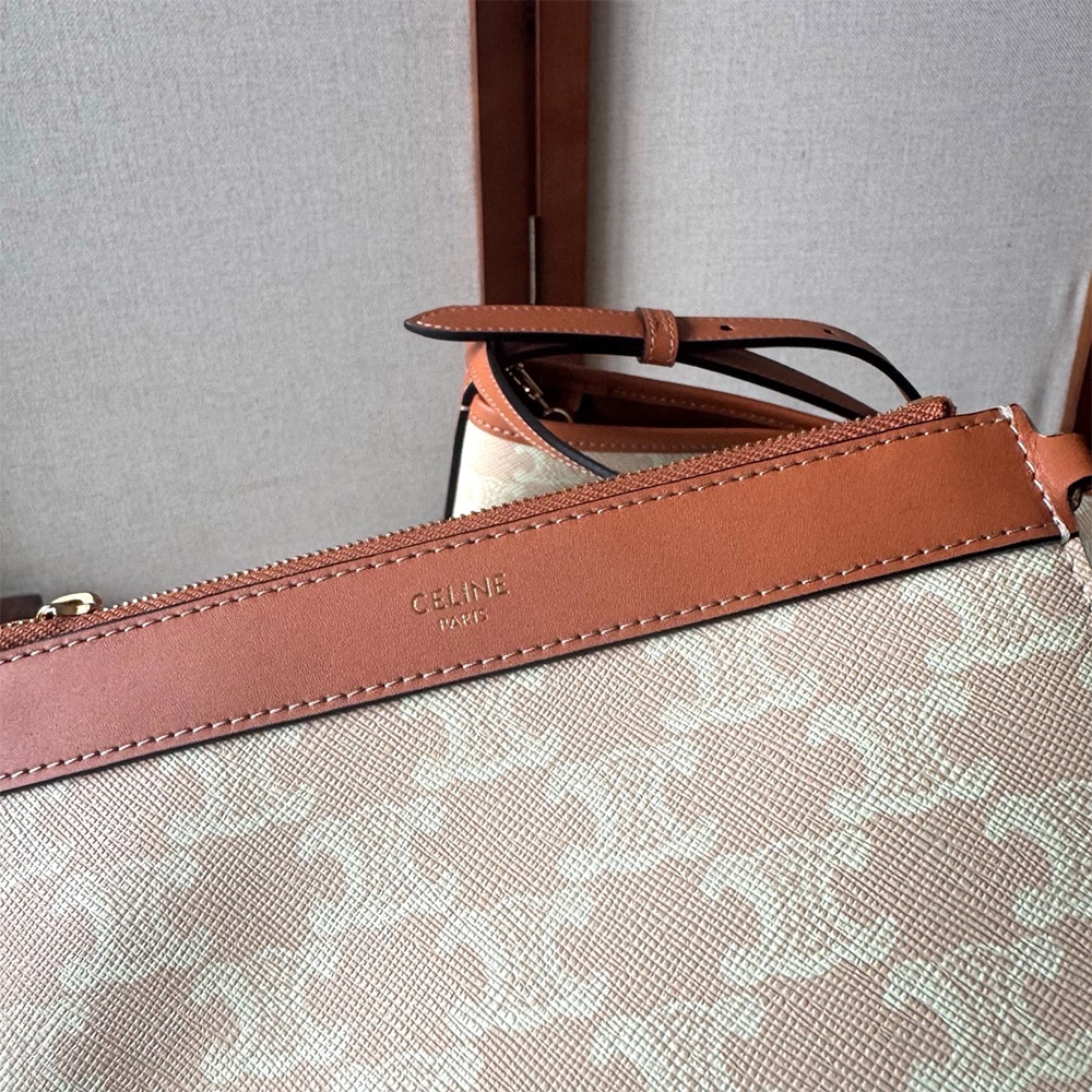 Ce1i*e SOFT SHOPPER BAG IN TRIOMPHE CANVAS AND CALFSKIN(HIGH-END GRADE)